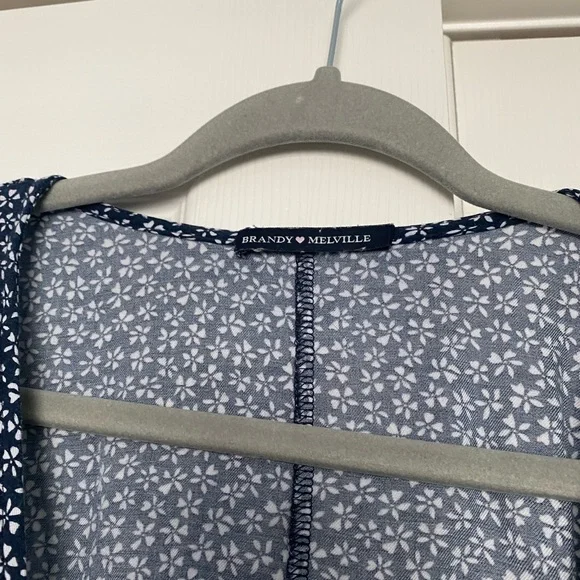 BRANDY MELVILLE Blue flower print wrap dress - Picture 3 of 3